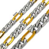 Fashion 6mm & 8mm &10mm Mixed Color & Gold & Steel Color Long Necklace DIY Matching Chain