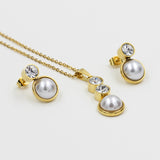 Gold/steel-colored sticky pearls set + two small round cakes topped with diamonds