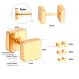 4mm/6mm/8mm Gold-Steel Square Cake Plugs