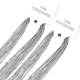 ASON 10pcs / 2mm*45cm 50cm 55cm 60cm Flat Mesh & Beads Stainless Steel with Chains