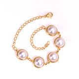 Golden White Pearl Bracelet 20cm