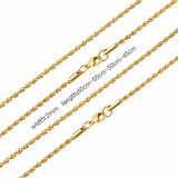 ASON 10pcs/bulk long necklace collar 3mm*45cm & 4mm*45cm twisted matching chain steel color & gold color stainless steel necklace wholesale