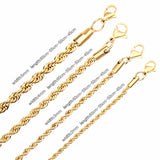 ASON 10pcs/bulk long necklace collar 3mm*45cm & 4mm*45cm twisted matching chain steel color & gold color stainless steel necklace wholesale