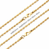 ASON 10pcs/bulk long necklace collar 3mm*45cm & 4mm*45cm twisted matching chain steel color & gold color stainless steel necklace wholesale