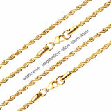 ASON 10pcs/bulk long necklace collar 3mm*45cm & 4mm*45cm twisted matching chain steel color & gold color stainless steel necklace wholesale