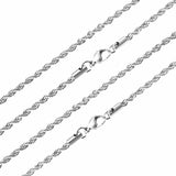 ASON 10pcs/bulk long necklace collar 3mm*45cm & 4mm*45cm twisted matching chain steel color & gold color stainless steel necklace wholesale