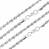 ASON 10pcs/bulk long necklace collar 3mm*45cm & 4mm*45cm twisted matching chain steel color & gold color stainless steel necklace wholesale