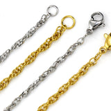 ASON 10pcs / 2mm*45cm 50cm 55cm 60cm Stainless Steel Chain with Round Wire and Double Buckle