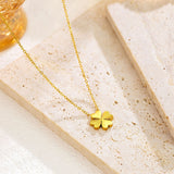 Elegant Gold - toned Four - leaf Clover Jewelry Set (Necklace and Earrings) - Customize only