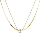 Elegant Layered Gold - Chain Necklaces with Diamond - like Centerpiece - Customize only