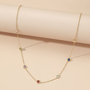 Exquisite Gold - toned Beaded Necklace with Multi - colored Gemstone Accents - Customize only