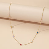 Exquisite Gold - toned Beaded Necklace with Multi - colored Gemstone Accents - Customize only