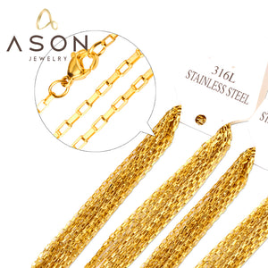 ASON 10pcs / 2mm*45cm 50cm 55cm 60cm long box with chain