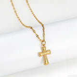 Classic Gold - toned Cross - pendant Chain Necklace - Customize only