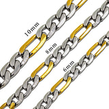 Fashion 6mm & 8mm &10mm Mixed Color & Gold & Steel Color Long Necklace DIY Matching Chain