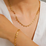 Charming Gold - toned Heart - shaped Link Necklace - Customize only