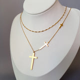 Trendy Layered Gold - toned Cross - pendant Necklaces - Customize only