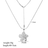 Dainty Silver - toned Flower - shaped Pendant Layered Necklaces - Customize only