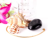 Rose Gold & Gold & Steel Color Glossy Curved Moon Pendant Necklace