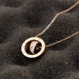 Elegant Gold - Plated Interlocking Ring Pendant Necklace - Customize only