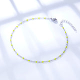 Bohemian Green Blue Yellow Beads Chain Anklets Stainless Steel Summer Ankle Bracelet Body Jewelry Gifts For Women Girl