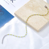 Bohemian Green Blue Yellow Beads Chain Anklets Stainless Steel Summer Ankle Bracelet Body Jewelry Gifts For Women Girl