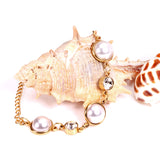 Golden White Pearls with Diamonds Bracelet 20cm