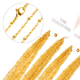 ASON 10pcs/bulk long necklace collar 2MM steel color & gold color & rose gold & black stainless steel necklace wholesale