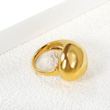 18K Gold Stainless Steel Exaggerated and Minimalist Fusion Style Ring