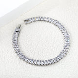 5.6*2.5mm rectangle white/black/purple/blue/pink diamonds clasp bracelet 18cm steel & gold color