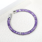 5.6*2.5mm rectangle white/black/purple/blue/pink diamonds clasp bracelet 18cm steel & gold color