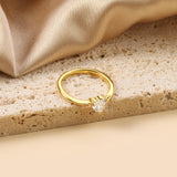 Cast 3 Prong Band & Clear Heart Diamond Ring