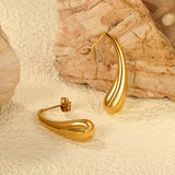 Long Teardrop Earrings 8*30mm Steel & Gold Color