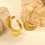 Shaped open half circle earrings 22.6*31.4mm gold color