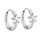 6.5mm star-shaped three-pronged white zirconium ear clips 2.5*inner diameter 11mm steel color gold color