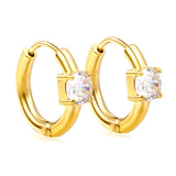 5.3mm round 4-prong white zirconium ear clips 2.5*11mm inner diameter steel color gold color