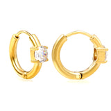 5.3mm round 4-prong white zirconium ear clips 2.5*11mm inner diameter steel color gold color