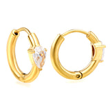 4.8*6.8mm teardrop shaped 3-prong zirconia ear clips 2.5*I.D. 11mm steel color gold color