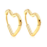 Heart-shaped loop ear wires 2*20*17.2mm steel color gold color