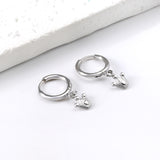 1.6x11mm circle with crown stud earrings