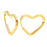 Heart-shaped loop ear wires 2*20*17.2mm steel color gold color