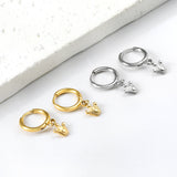 1.6x11mm circle with crown stud earrings