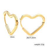 Heart-shaped loop ear wires 2*20*17.2mm steel color gold color