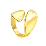 Smooth high 22mm solitaire ring gold color