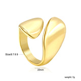 Smooth high 22mm solitaire ring gold color