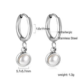 Boucles d'oreilles clous cercle et demi-cercle 1,6x11 mm