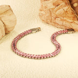 5.6*2.5mm rectangle white/black/purple/blue/pink diamonds clasp bracelet 18cm steel & gold color