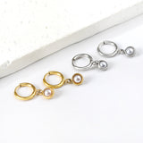 1.6x11mm circle and semi-circle stud earrings