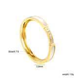 white zirconia+CNC white zirconia solitaire ring gold color