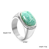 14.6*11mm Chrysocolla Solitaire Steel/Golden